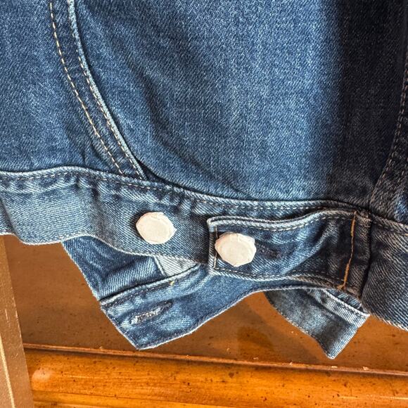 GAP × Cult Gaia Denim Jacket Large NWT Asymmetrical Front - Picture 9 of 10